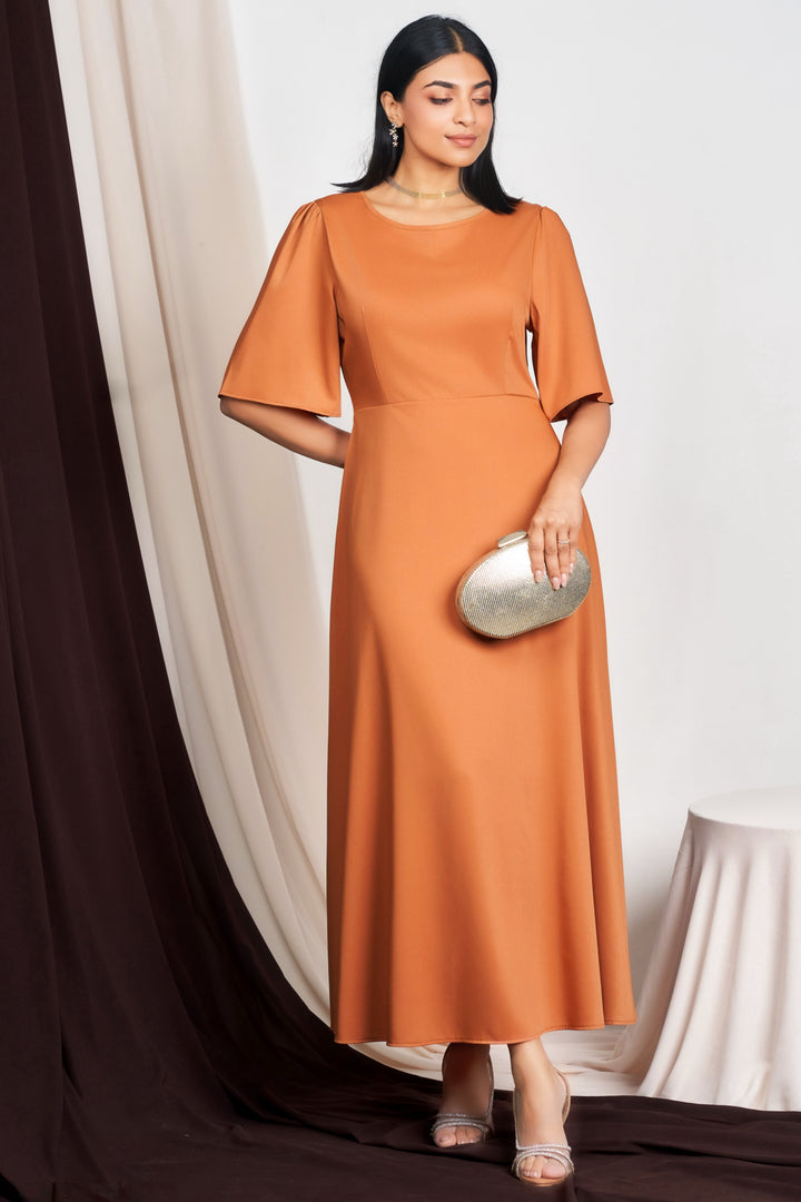 Puff Sleeve Aline Maxi Dress