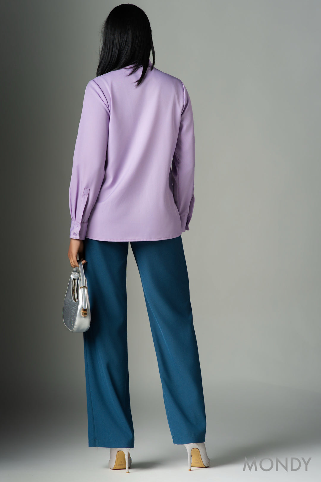 Mock Neck Tie Shirt