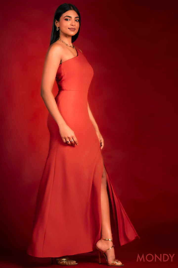 One Shoulder Maxi Dress