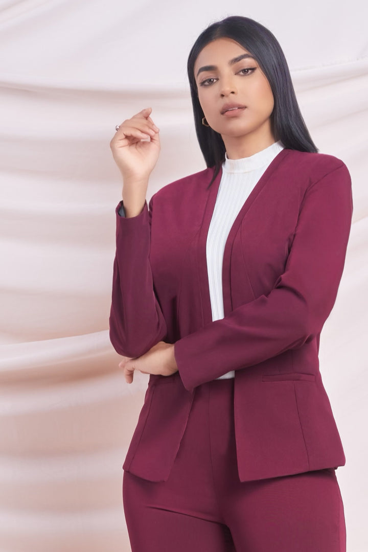 Maroon Open Blazer