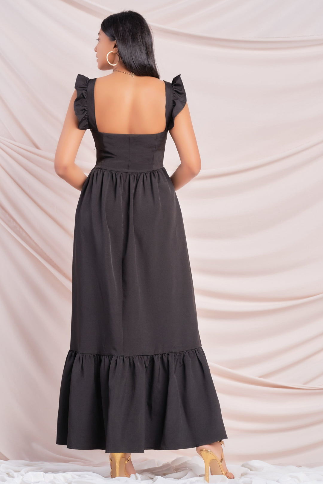 Black Fit & Flare Maxi Dress