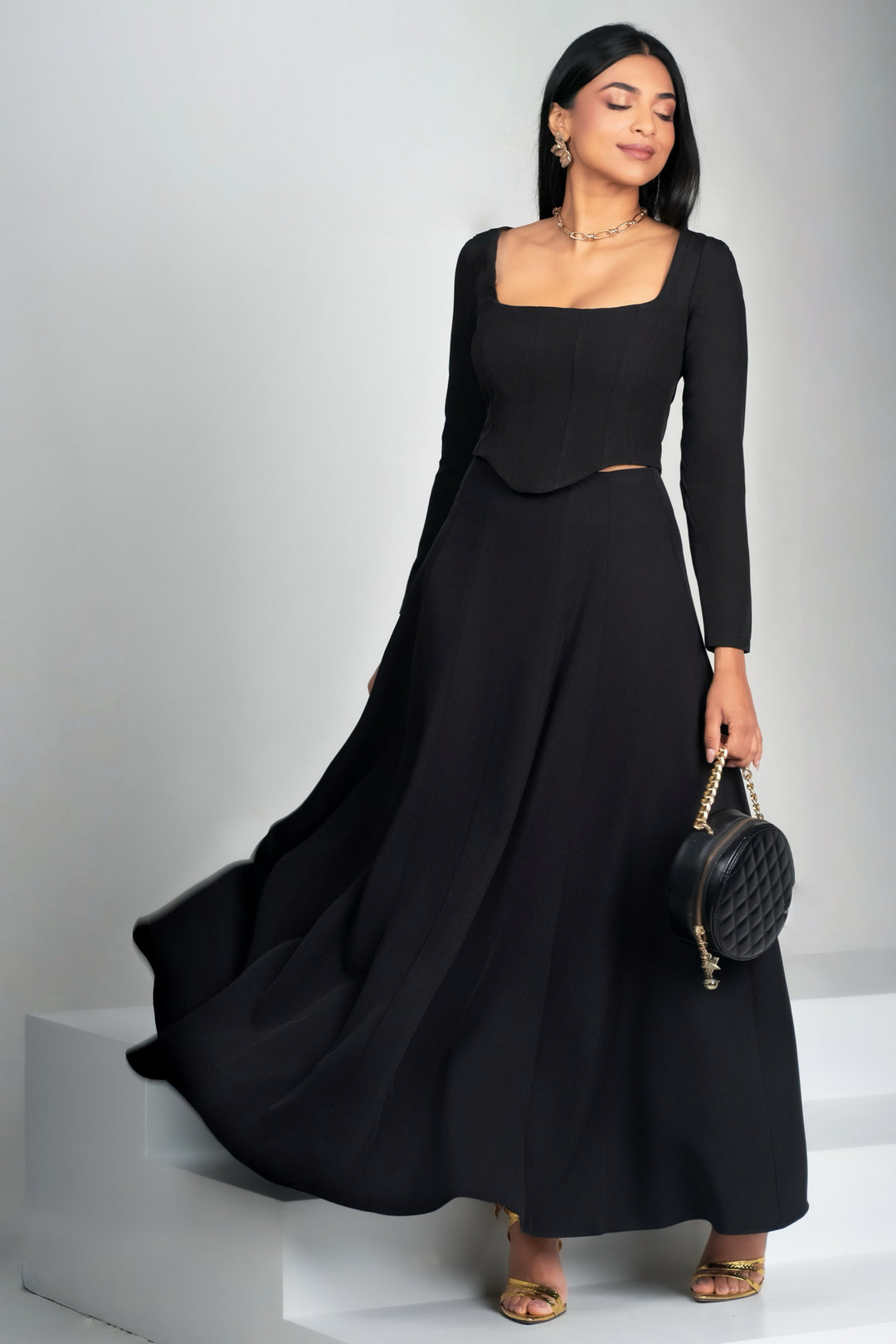 Flared Maxi Skirt