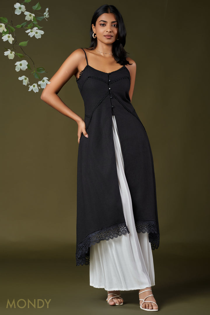 Lace Detailed Long Top