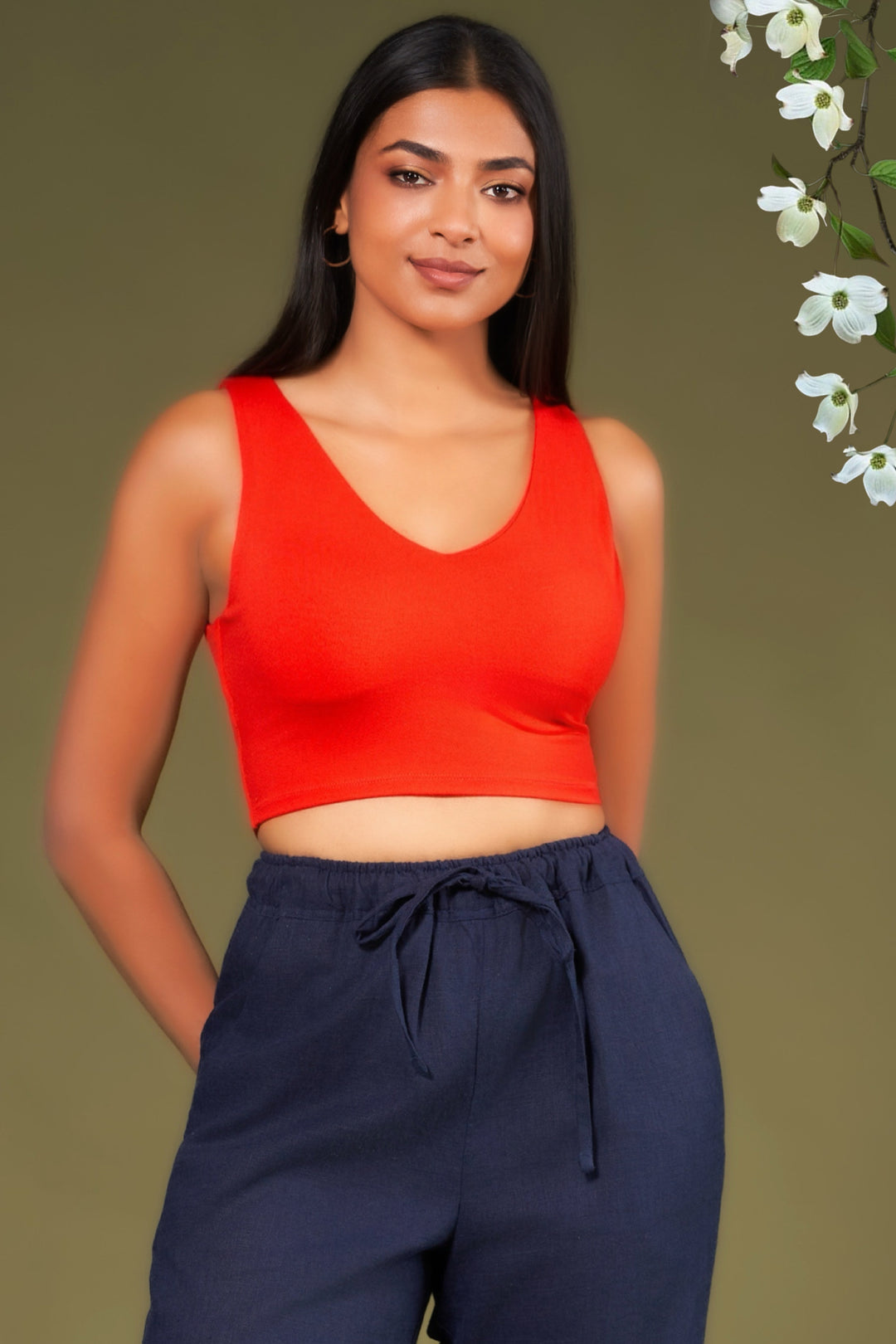 V Neck Cropped Tee