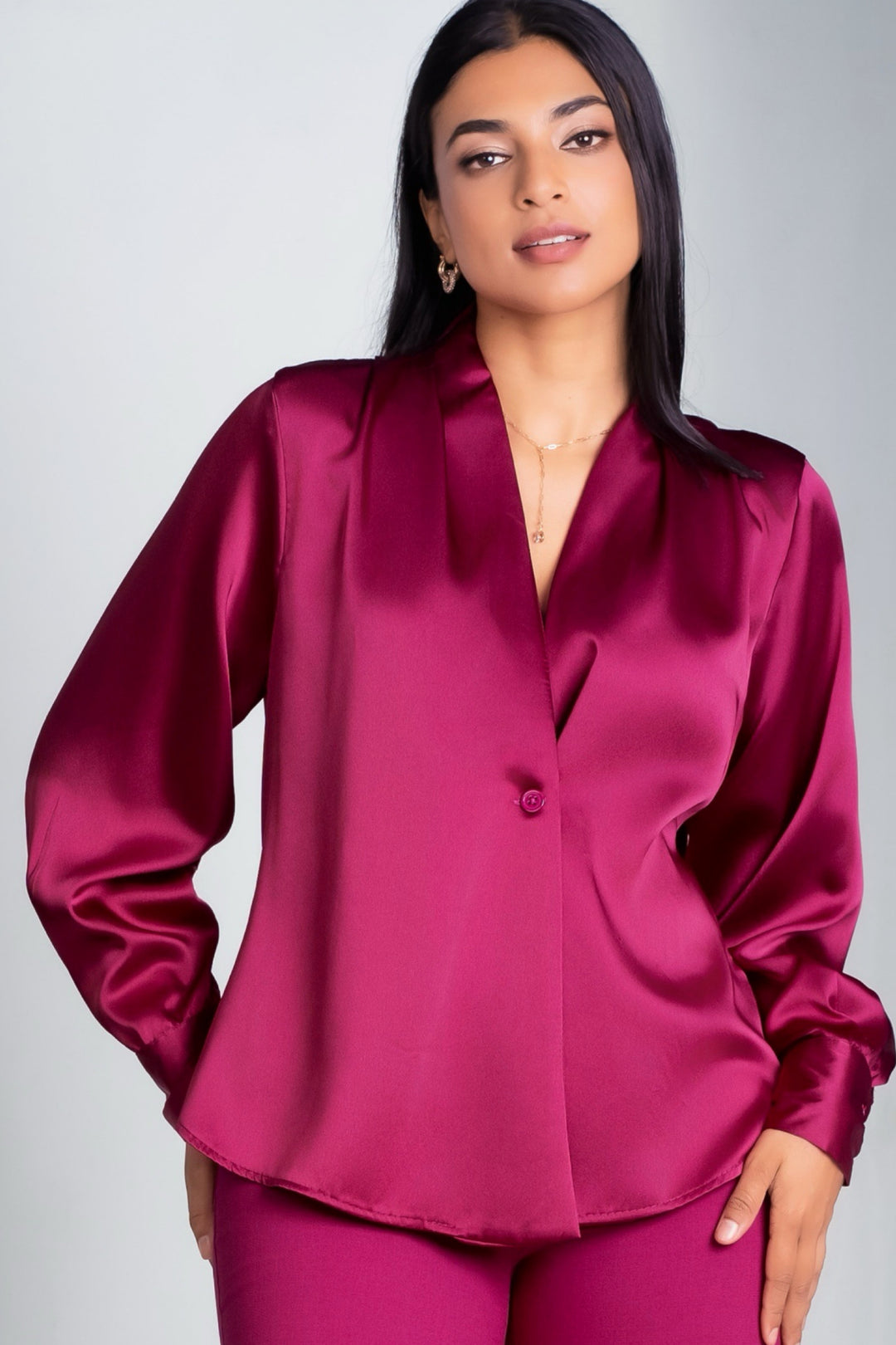 Satin Wrap Style Top