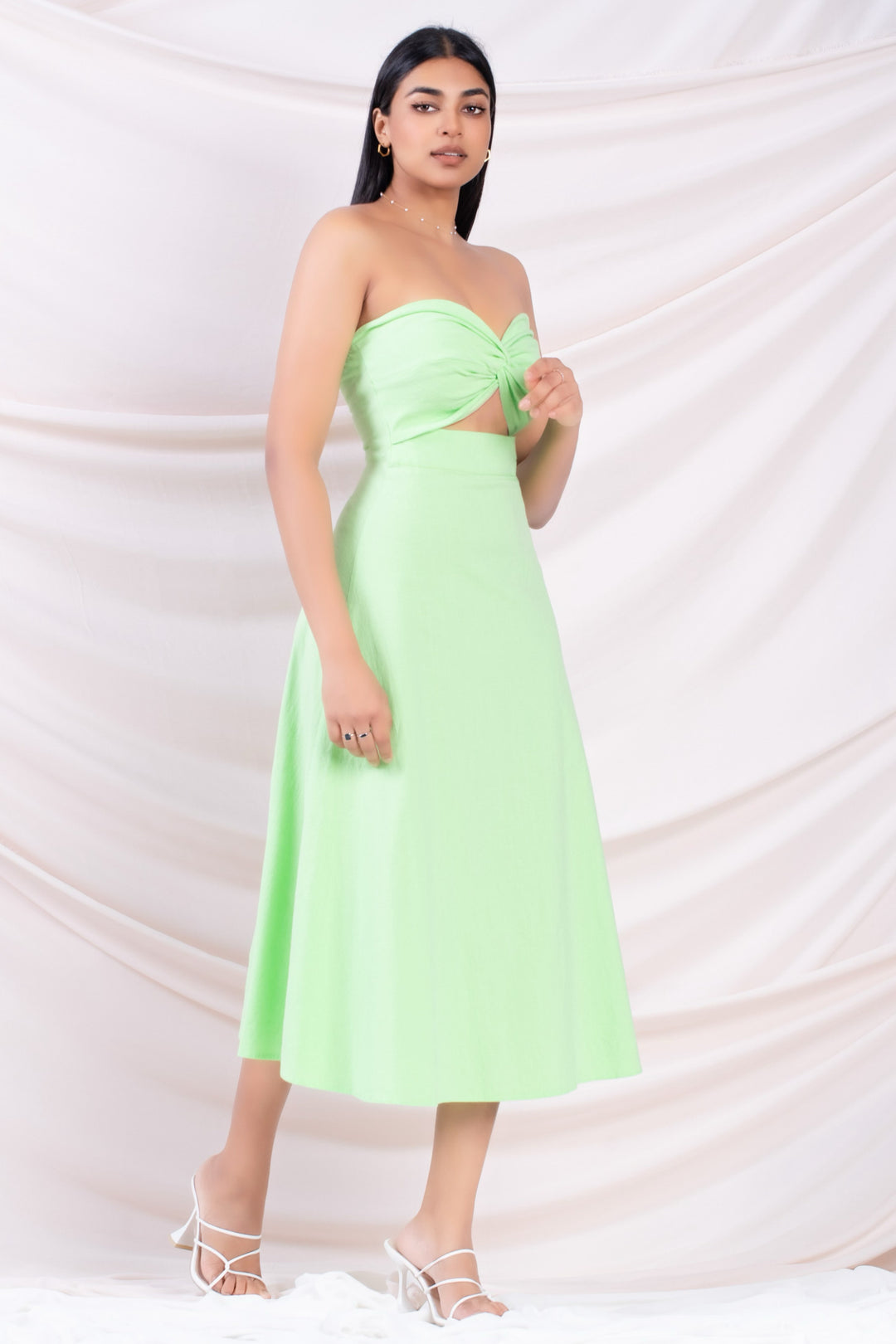 Green Sweetheart Midi Dress