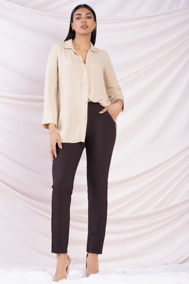 Beige Long Sleeve Shirt