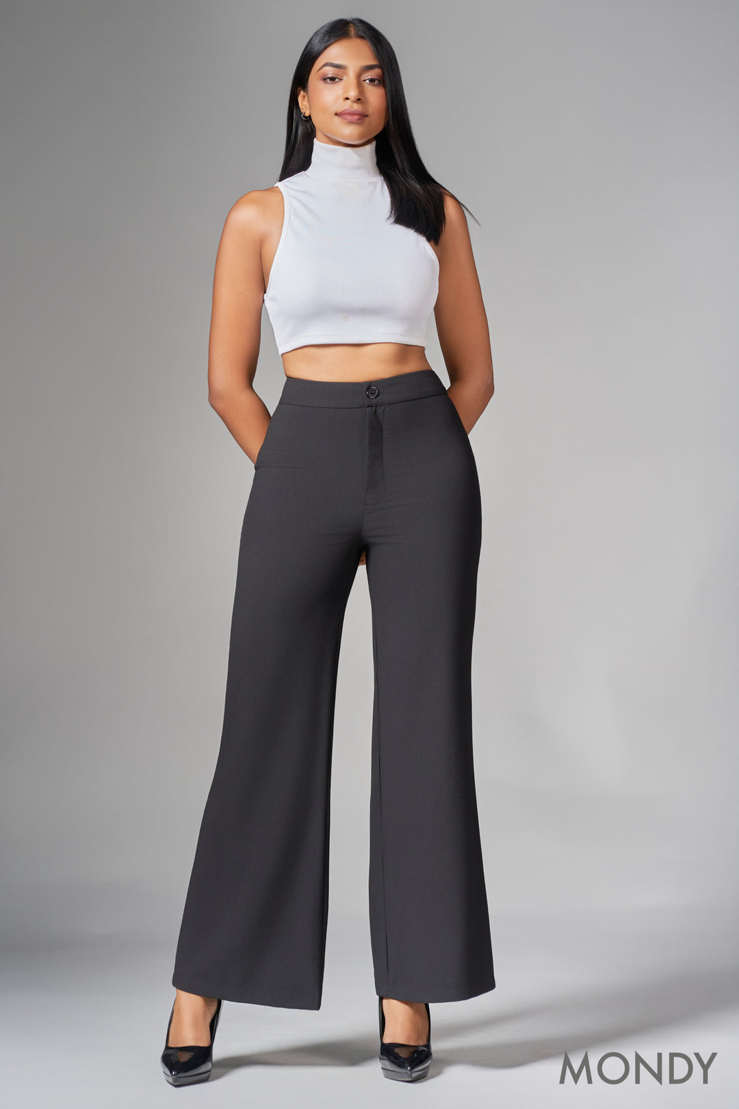 Regular Waist Flared Pant