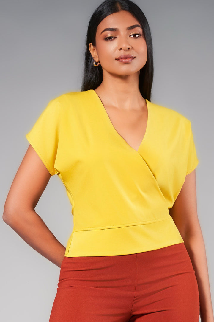 Short Sleeve Wrap Top