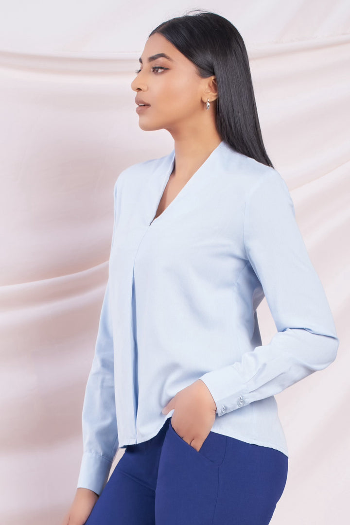 Blue Long Sleeve Top