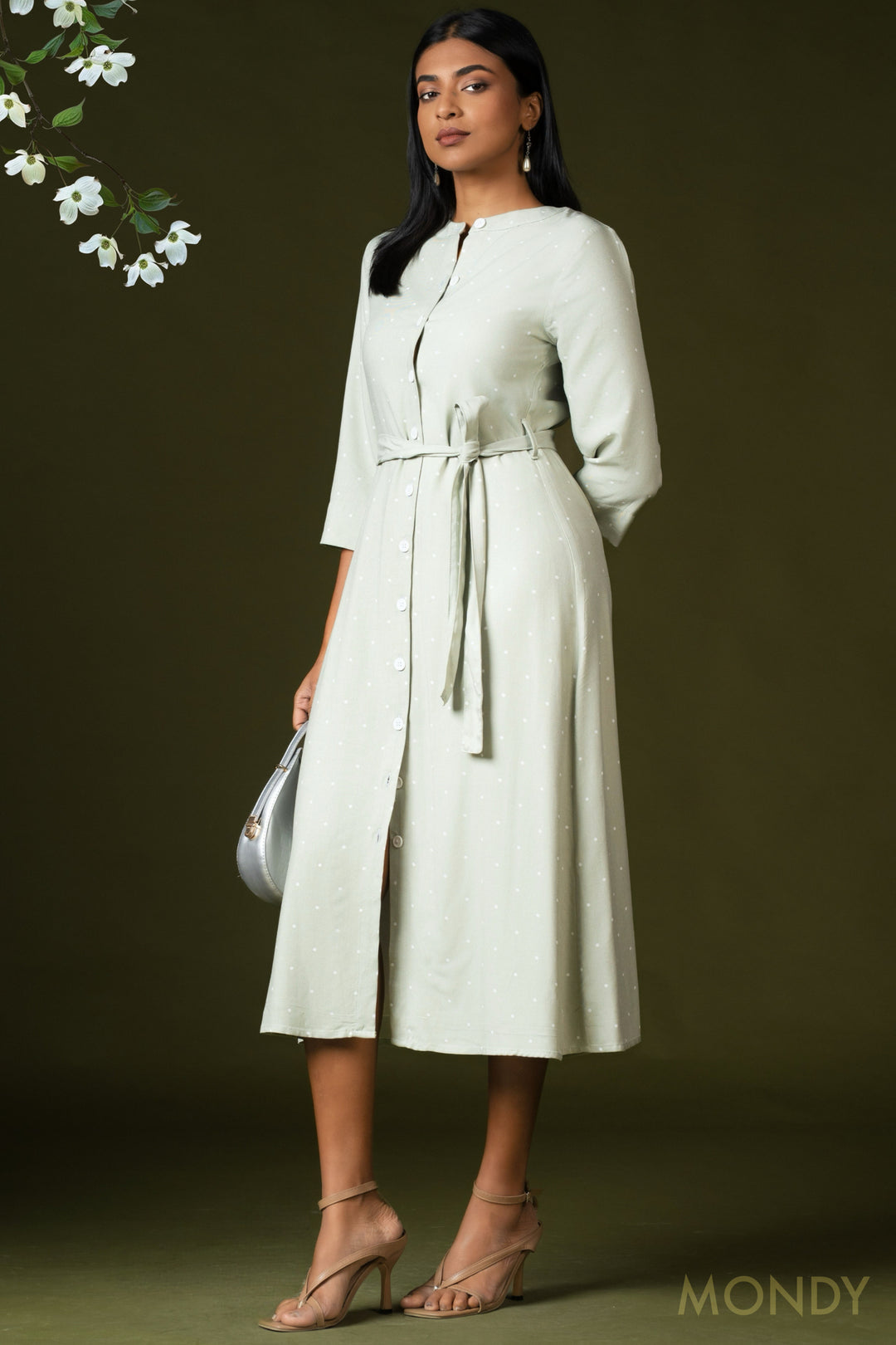 Tie Waist Midi Dress