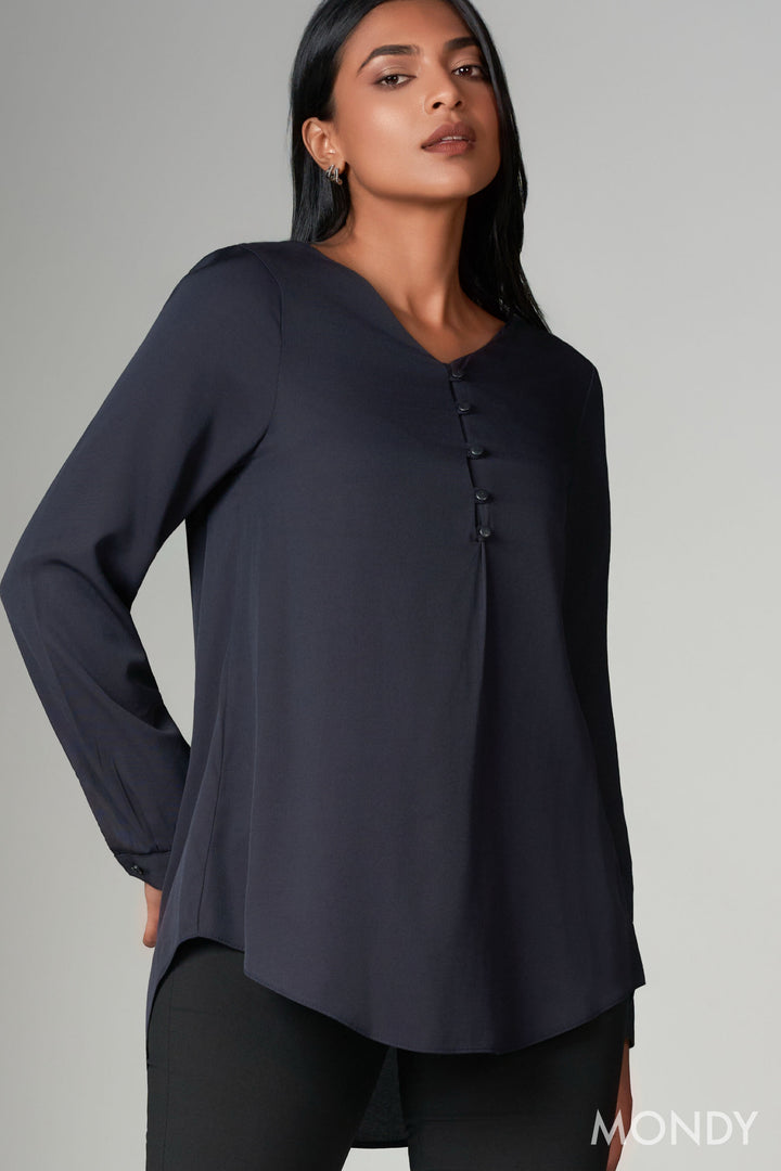 Navy Relaxed Fit Top