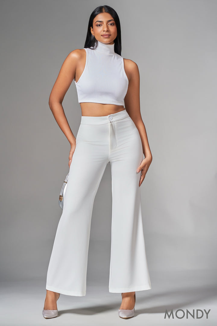 Regular Waist Flared Pant