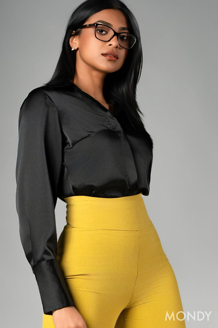 Black Satin Shirt