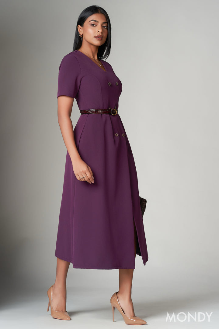 Double Buttoned Midi Dress