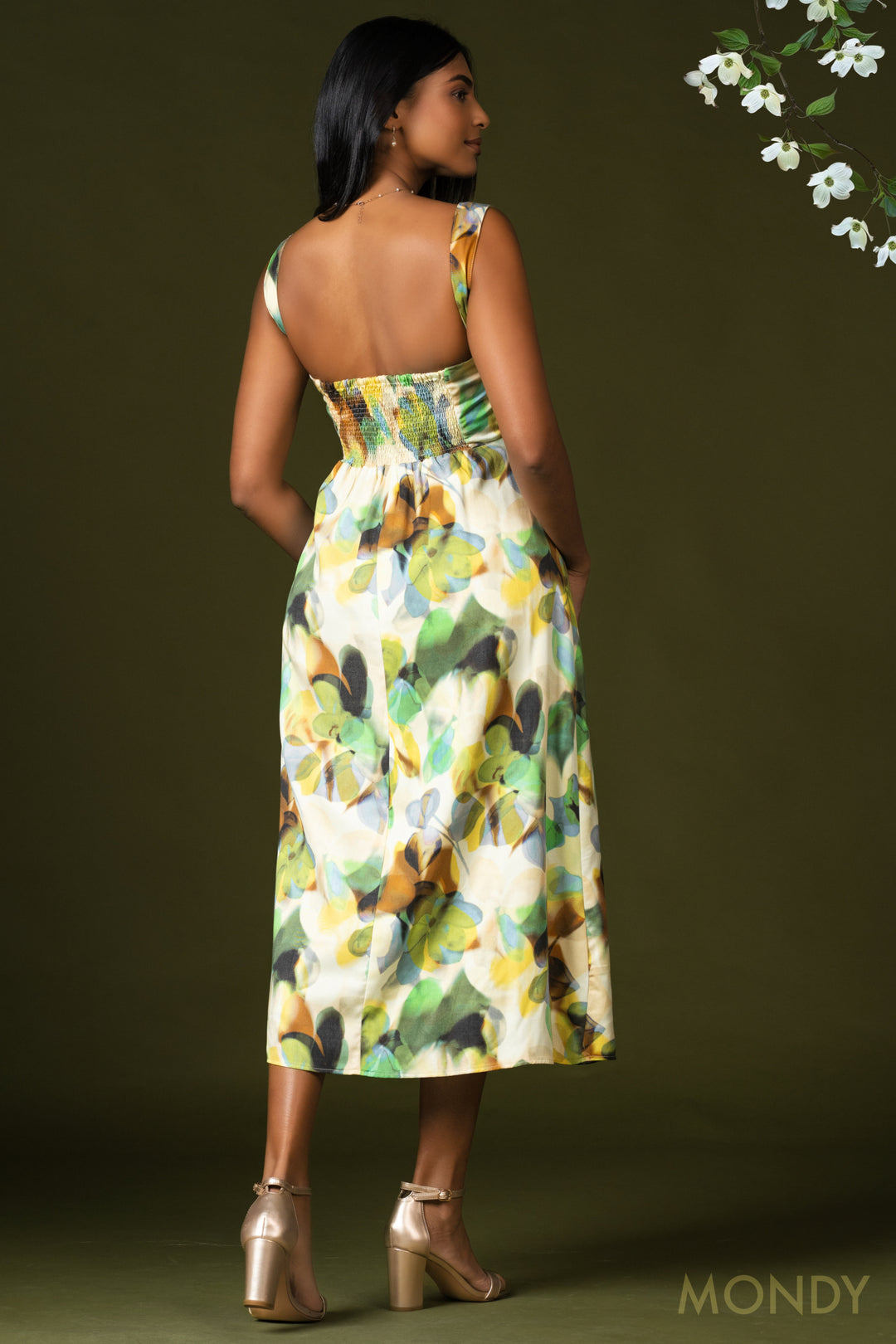 Printed Sweetheart Dress