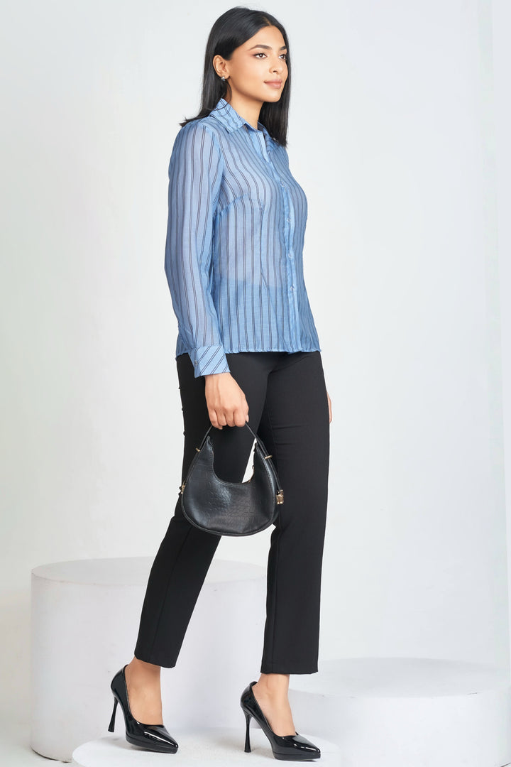 Blue & Black Stripe Shirt