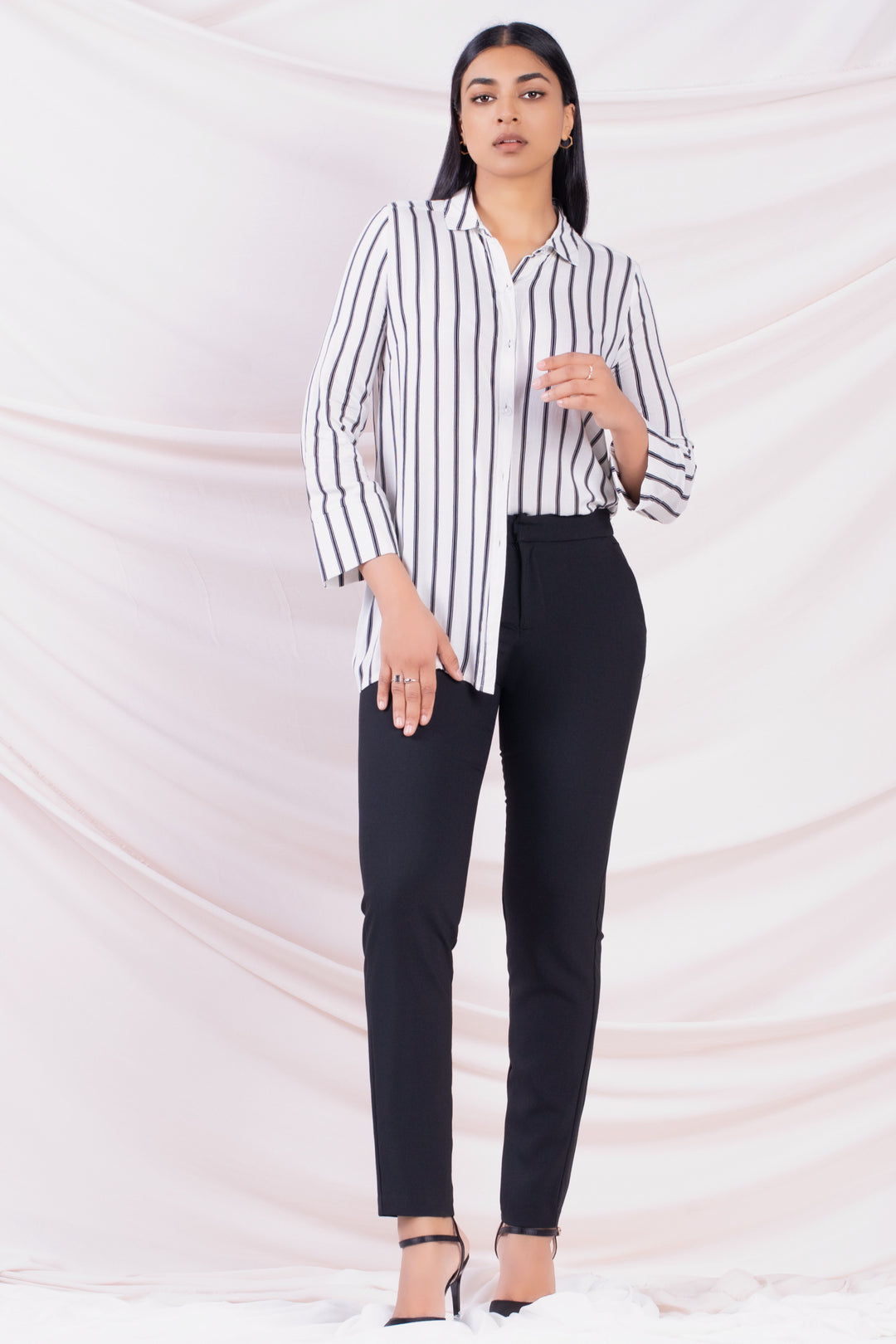 White Stripe Oversized Shirt