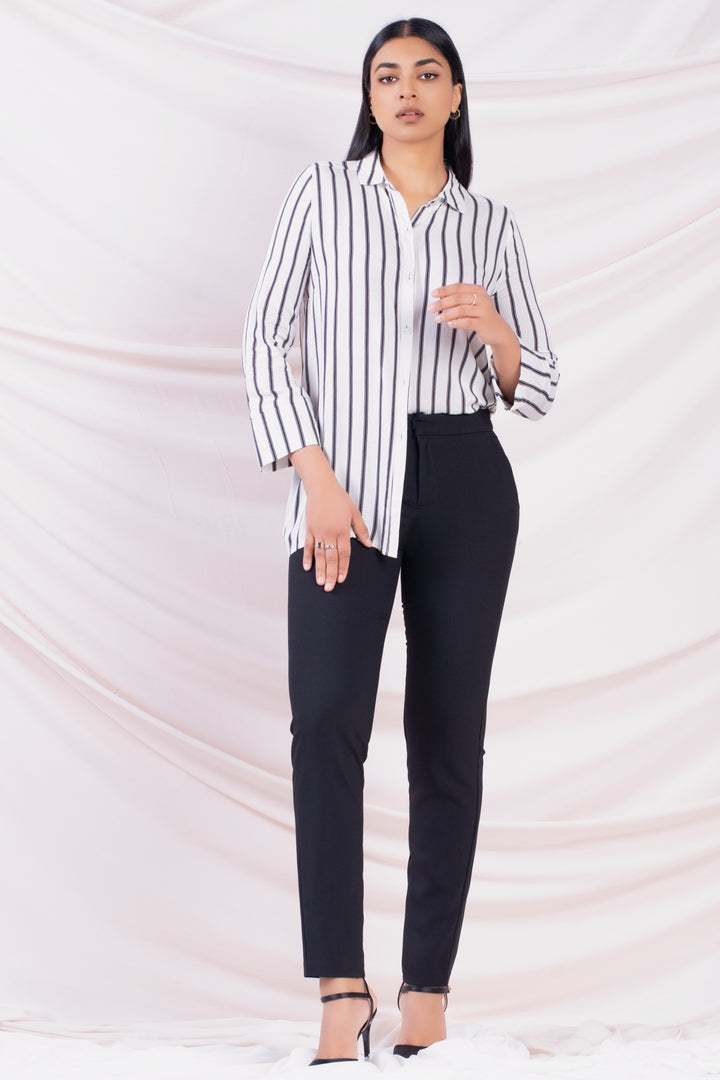 White Stripe Oversized Shirt