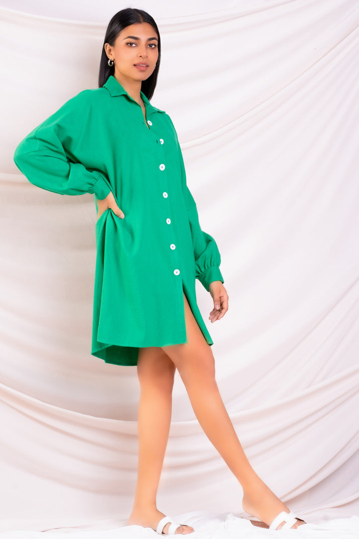 Green Shirt Dress