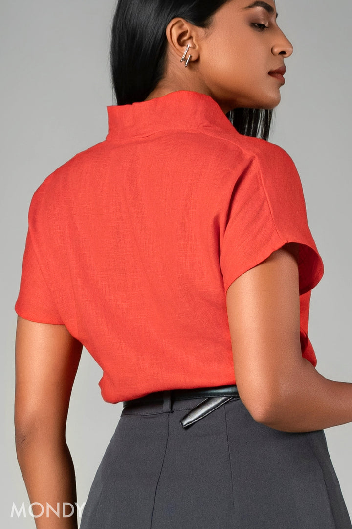 V Neck Drop Shoulder Top