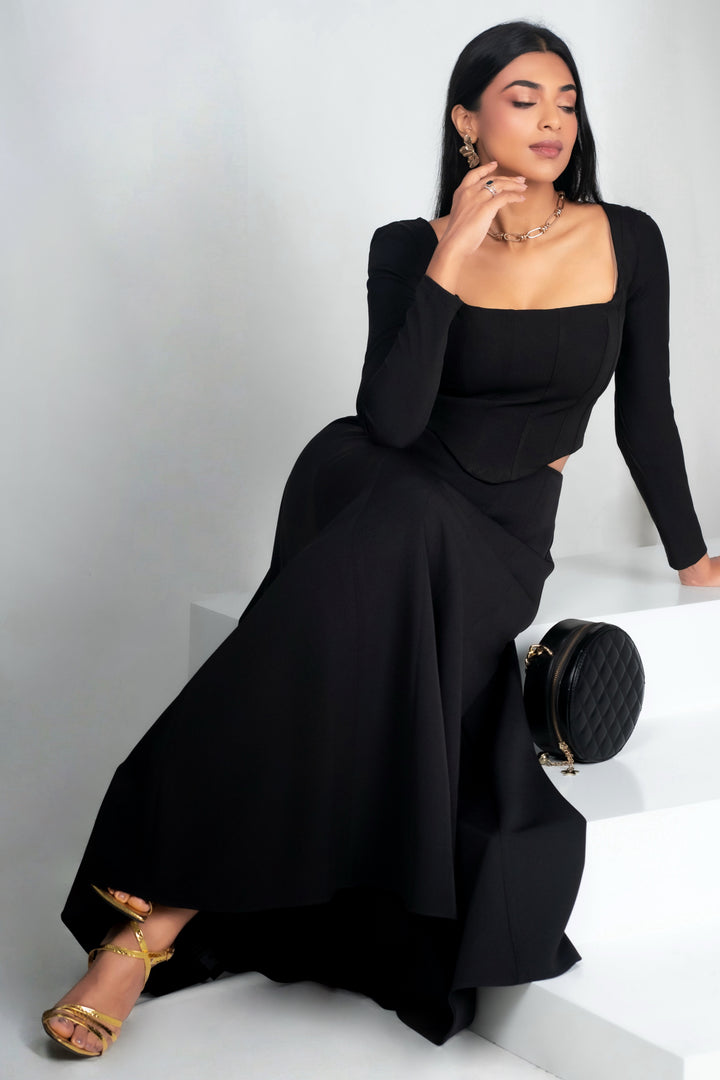 Flared Maxi Skirt