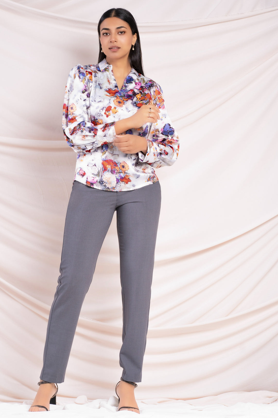 Printed Collared Top