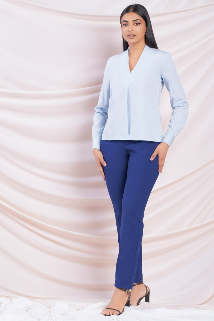 Blue Long Sleeve Top