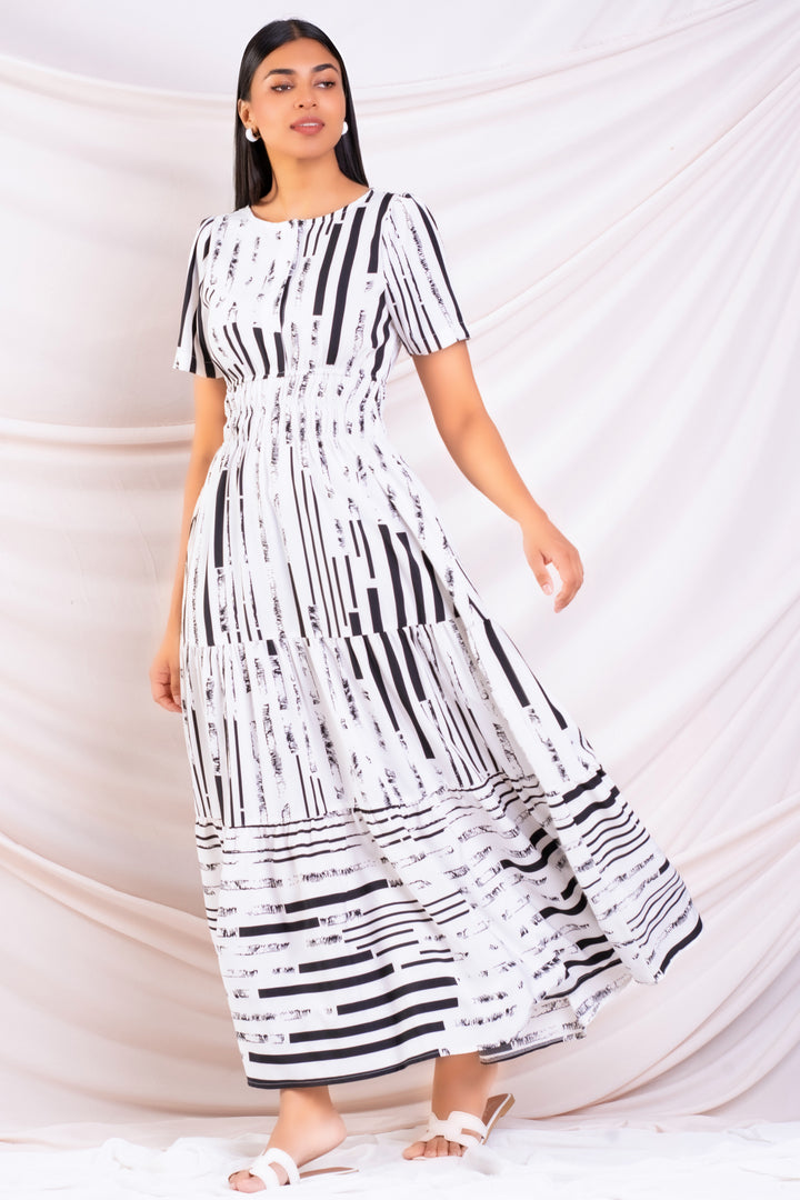 Black & White Printed Maxi Dress