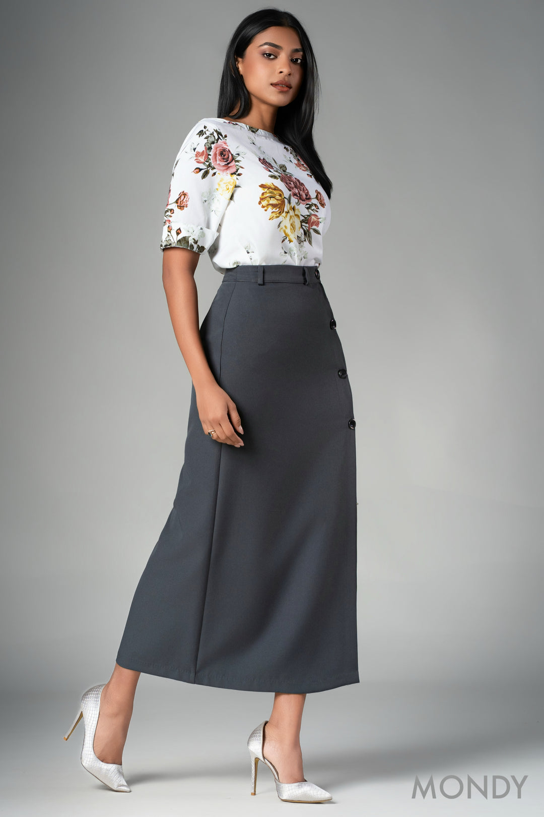 Printed Boat Neck Top