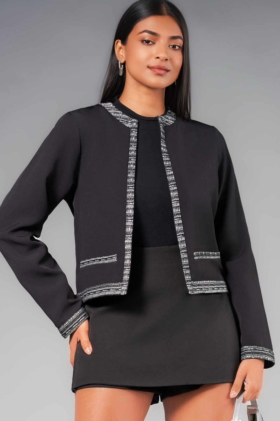 Contrast Open Blazer