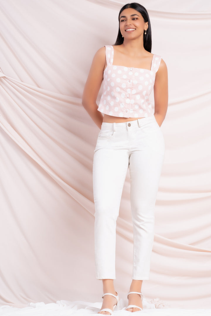 Boxy Button Up Crop Top