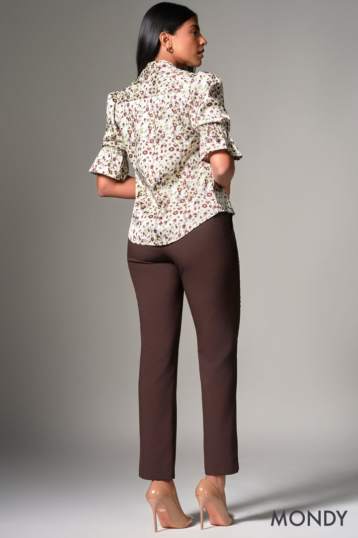 Printed Puff Sleeve Top