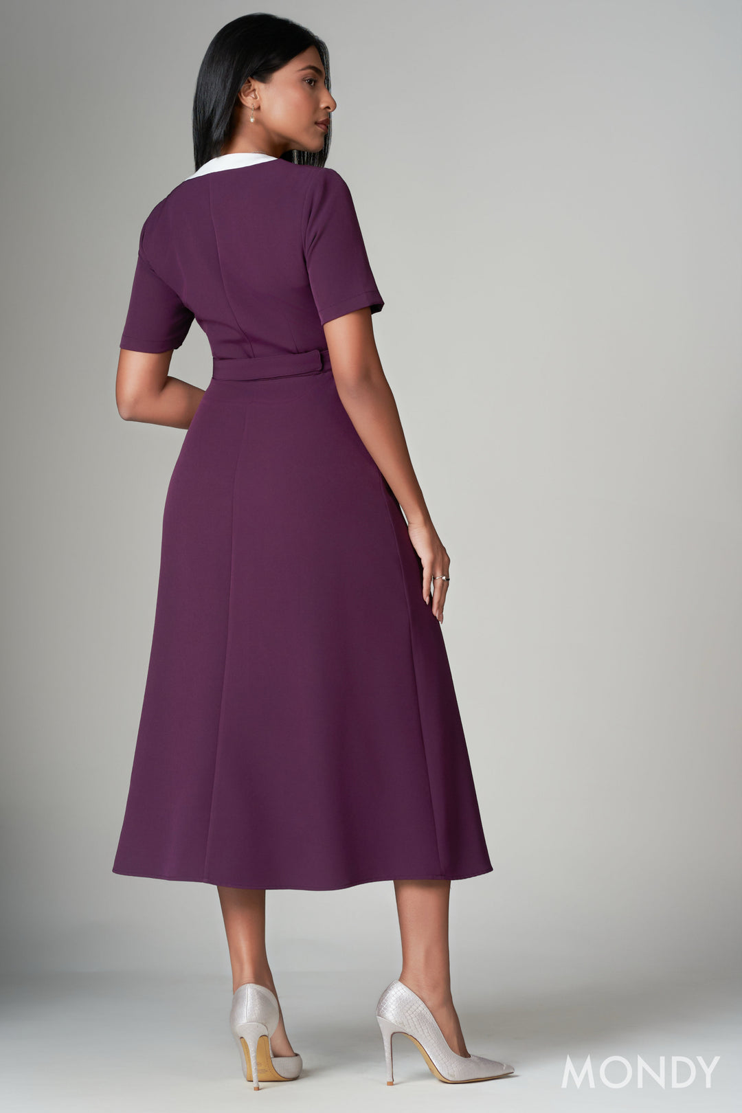 Belted Contrast Dress