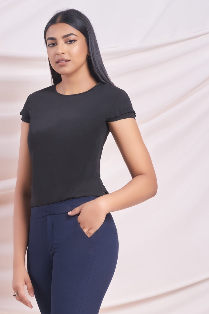 Black Short Sleeve Top
