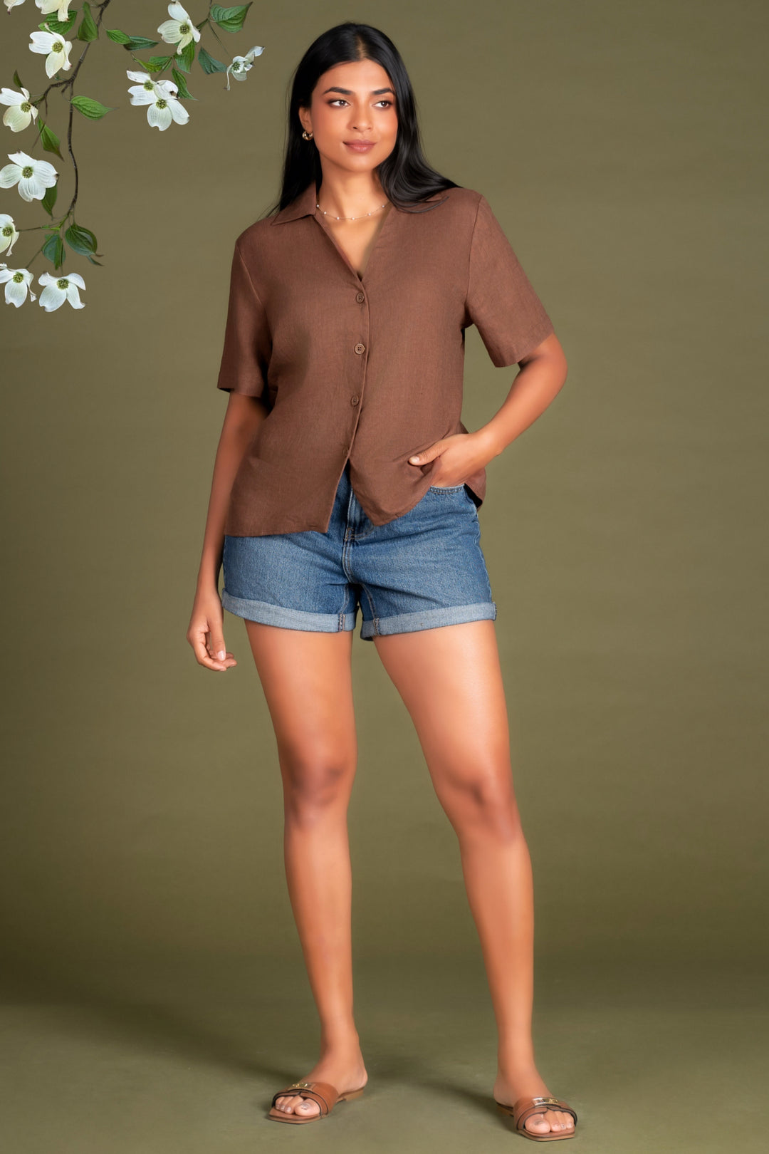 Brown Short Sleeve Shirt