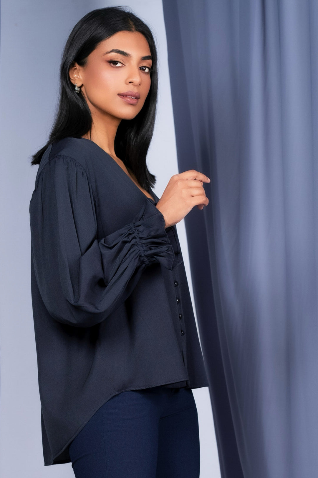 Navy Oversized Top
