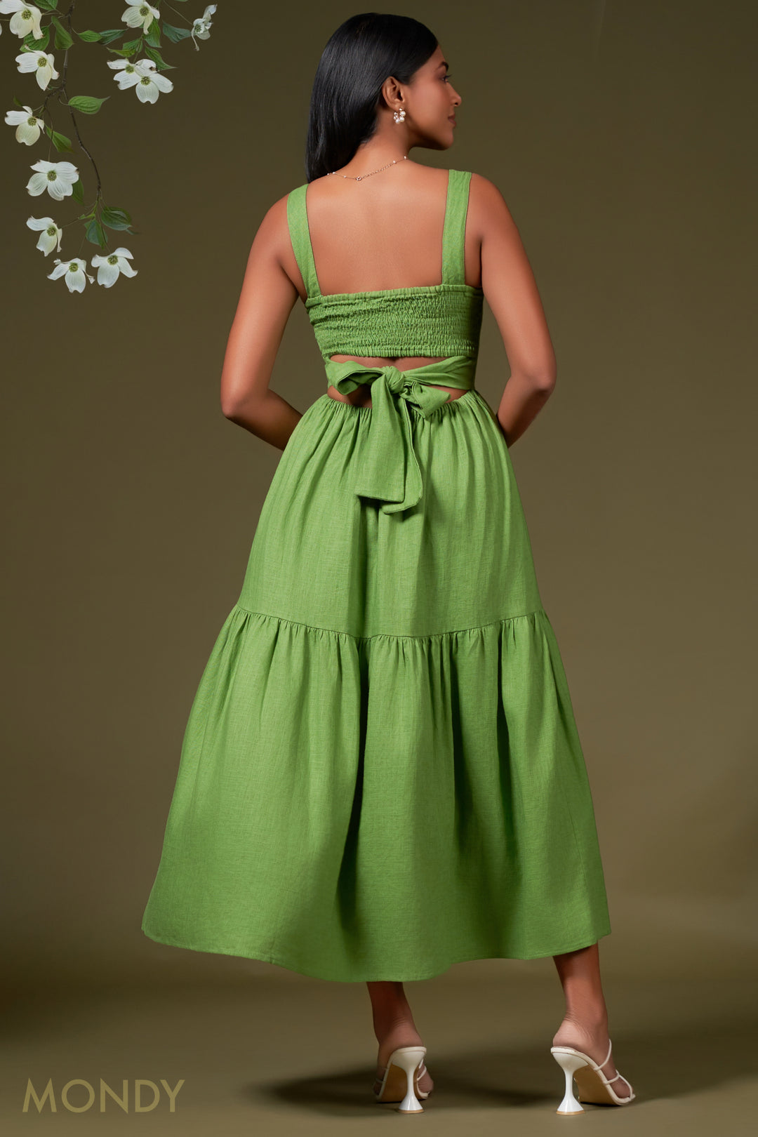 Green Tie Back Maxi Dress