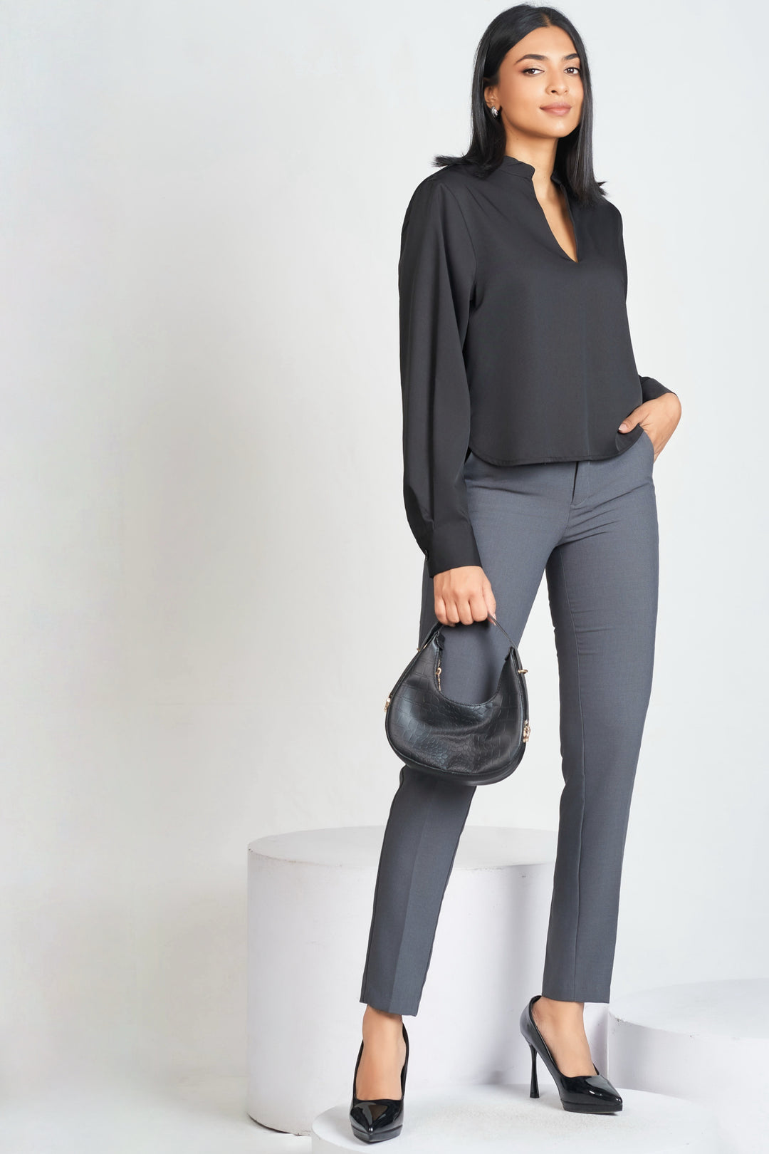 V Neck Cropped Top