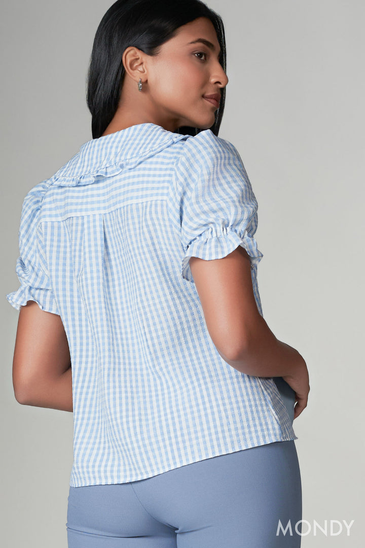 Printed Puff Sleeve Top