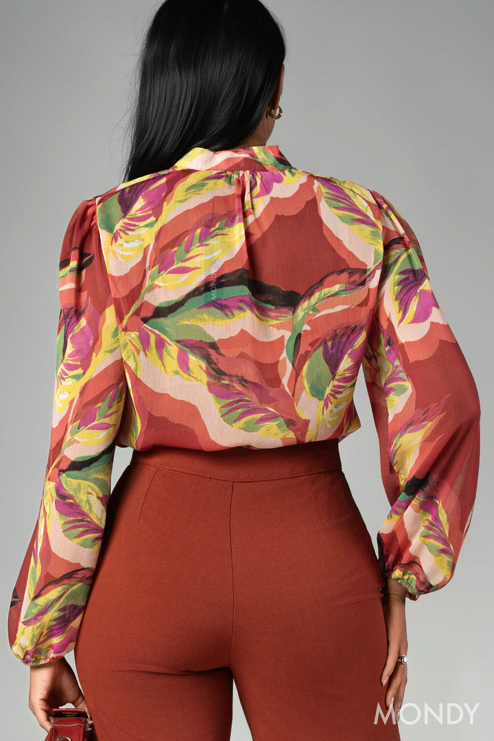 Printed Long Sleeve Top