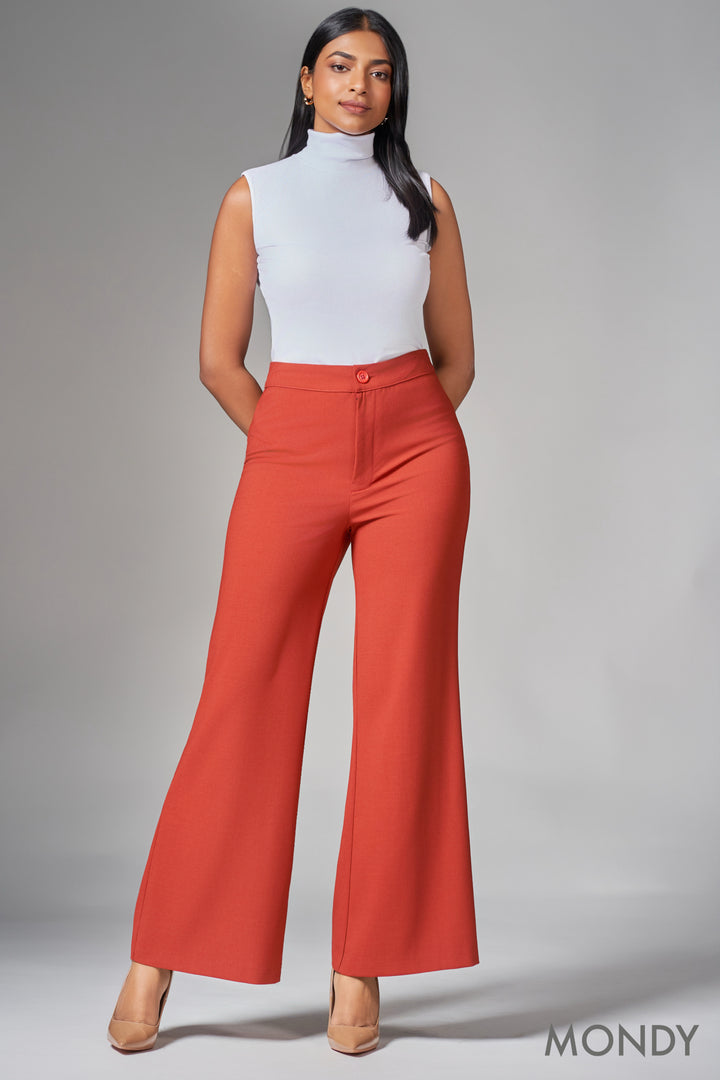 Regular Waist Flared Pant