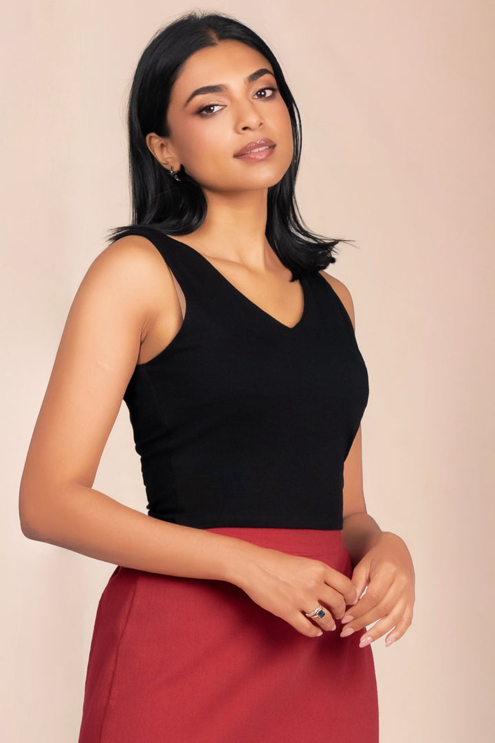 V Neck Crop Top