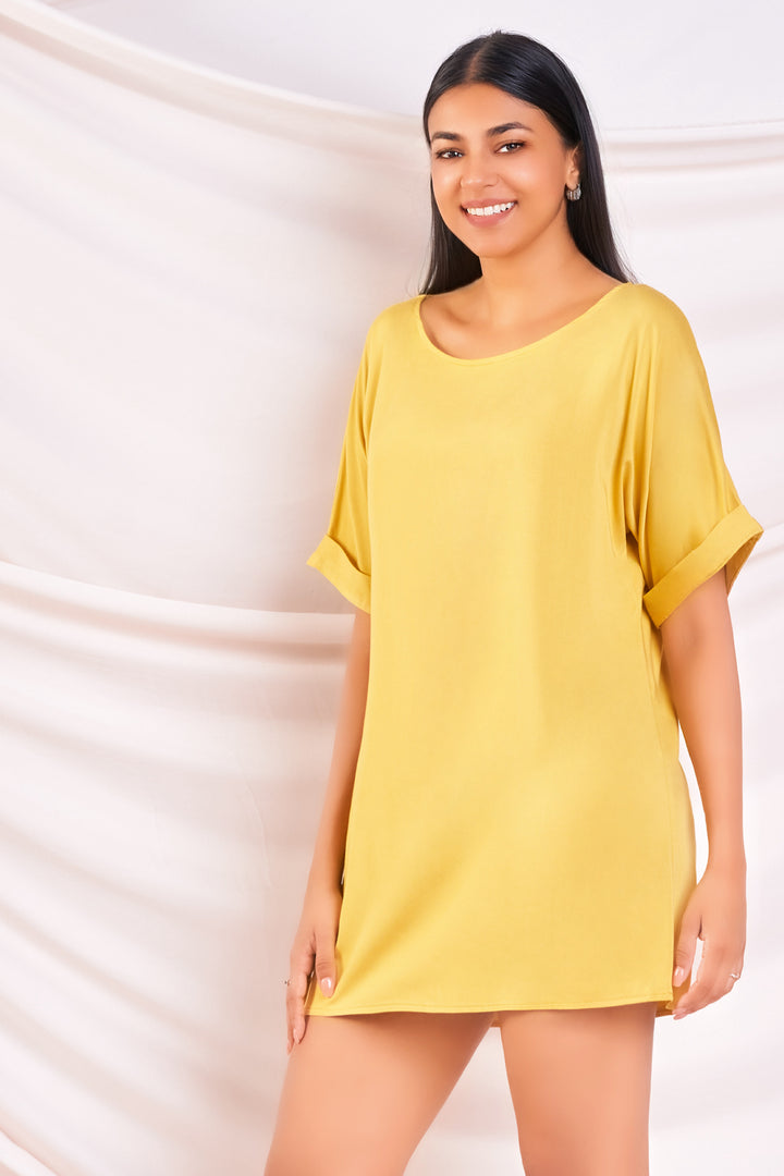Yellow Shift Mini Dress