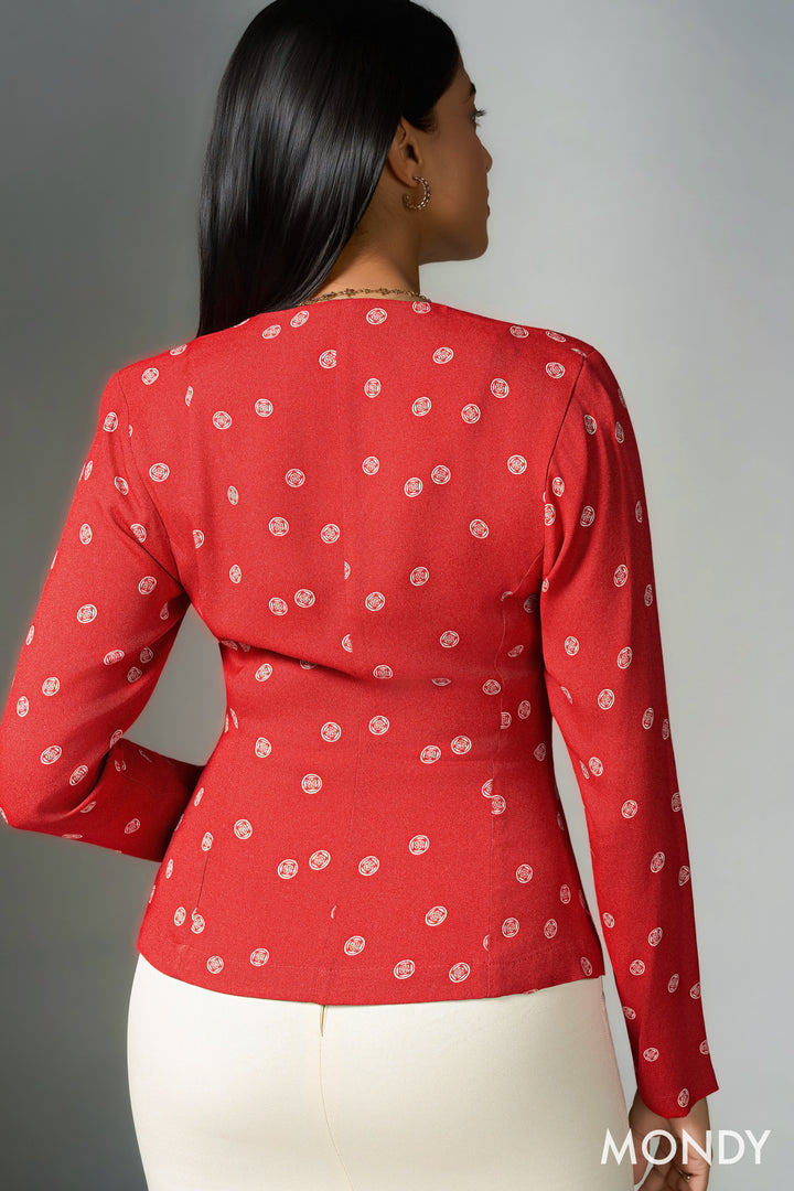 Long Sleeve Wrap Top