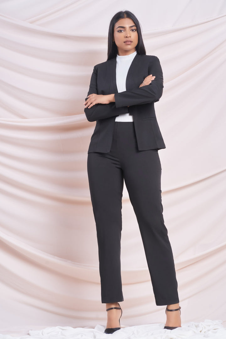 Black Open Blazer