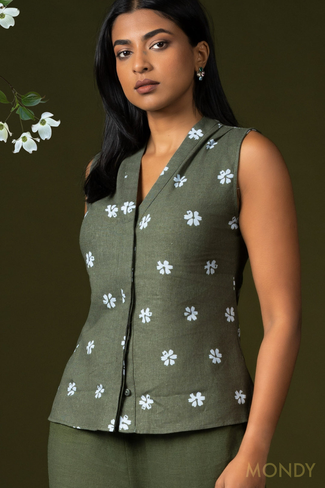 Printed Sleeveless Top