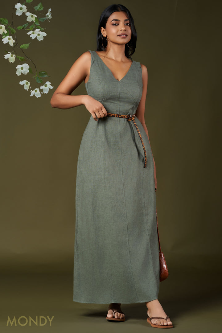 V Neck Maxi Dress