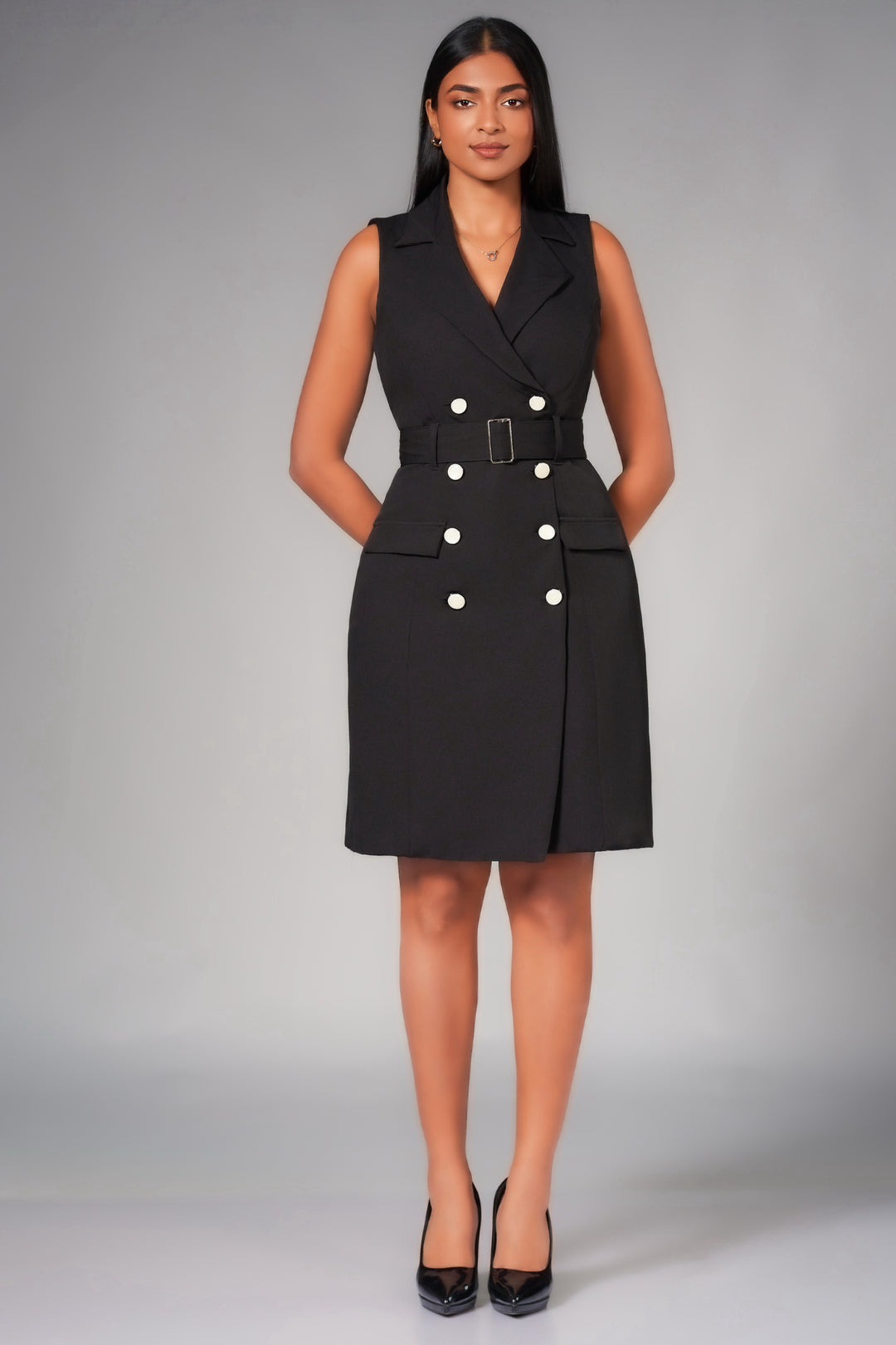 Double Buttoned Blazer Dress