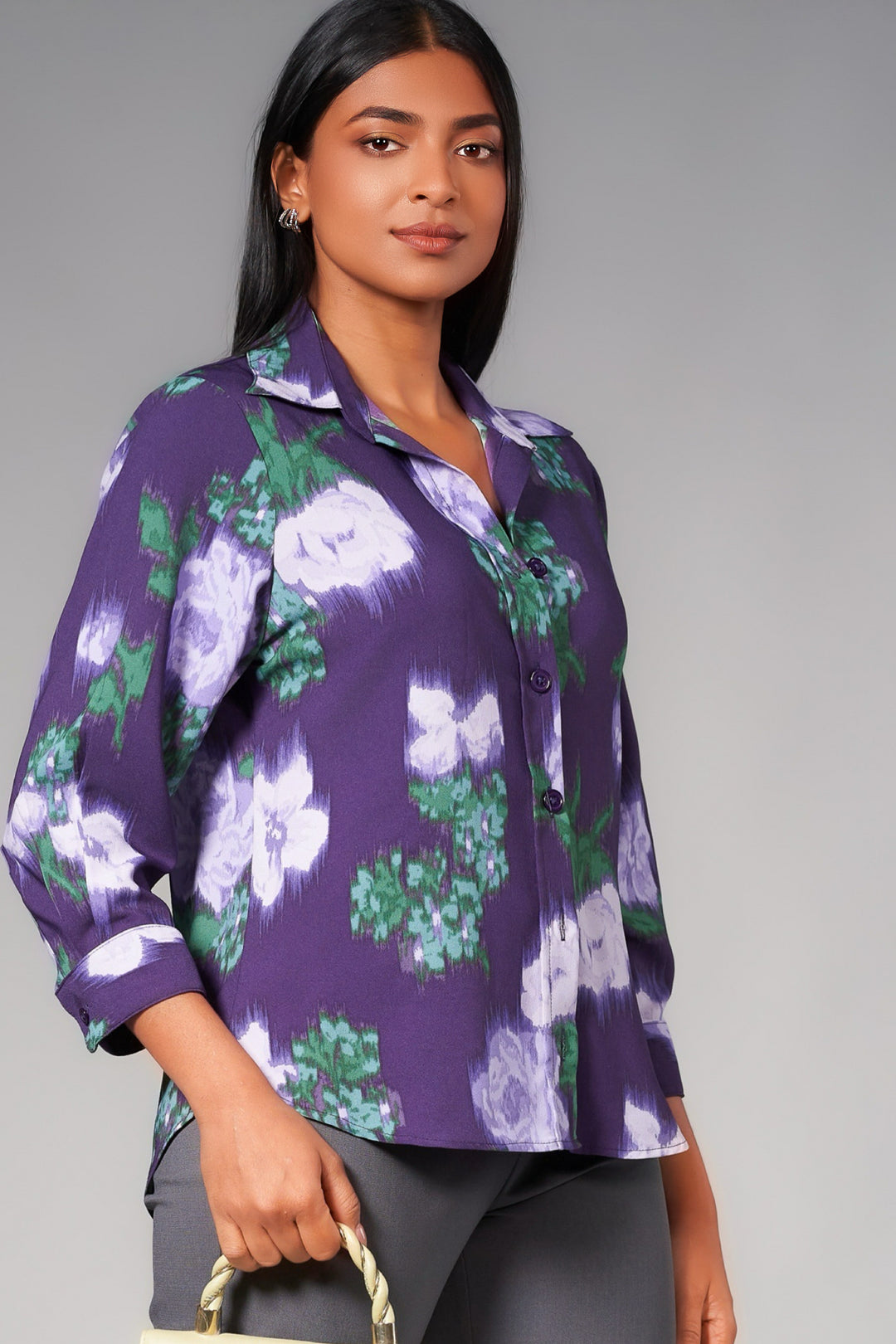 Three Quarter Sleeve Printed Shirt